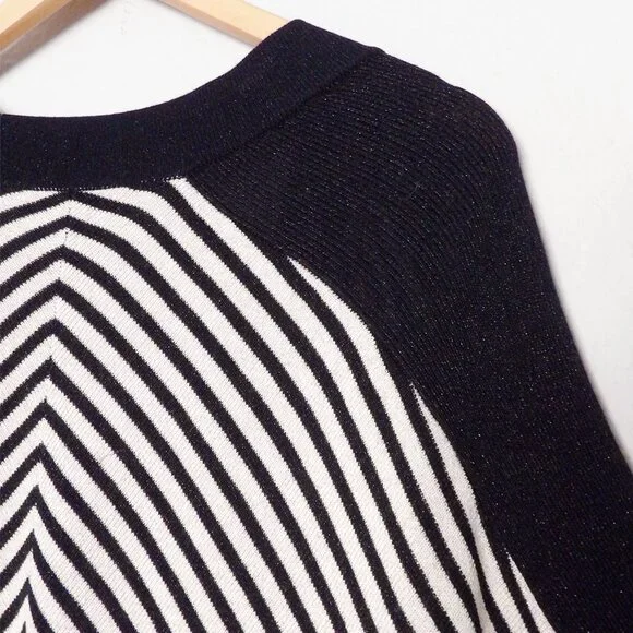 Chico's Travelers Collection Striped Cardigan Sweater Dolman Kimono Open Front L - Picture 11 of 16